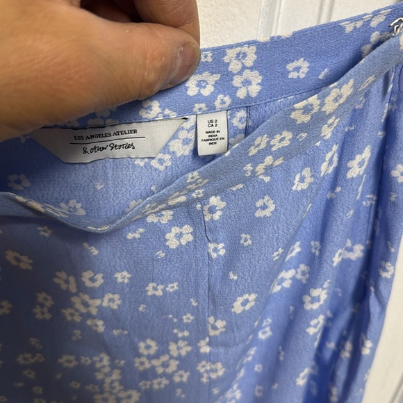 & Other Stories Blue Wrap Midi Skirt - Picture 3 of 5